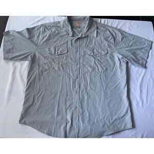 CC Filson Shirt Mens XL Short Sleeve Gray Light / Blue Button Up